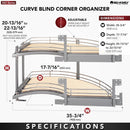 REV A SHELF : Contemporary Curve Pullout Organizer for Right Opening/Blind Left Corner Cabinet