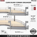 REV A SHELF : Contemporary Curve Pullout Organizer for Right Opening/Blind Left Corner Cabinet