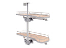 REV A SHELF : Two-Tier Maple Solid Bottom Girasolo for Right Opening/Blind Left Corner Cabinet - 12" Opening