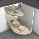 REV A SHELF : Two-Tier Maple Solid Bottom Girasolo for Left Opening/Blind Right Corner Cabinet - 15" Opening