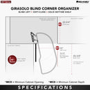 REV A SHELF : Two-Tier Maple Solid Bottom Girasolo for Right Opening/Blind Left Corner Cabinet - 15" Opening