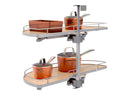 REV A SHELF : Two-Tier Maple Solid Bottom Girasolo for Left Opening/Blind Right Corner Cabinet - 18" Opening