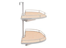 REV A SHELF : Two-Tier Maple Solid Bottom Girasolo for Right Opening/Blind Left Corner Cabinet - 18" Opening
