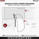 REV A SHELF : Two-Tier Maple Solid Bottom Girasolo for Right Opening/Blind Left Corner Cabinet - 18" Opening