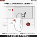REV A SHELF : Single-Tier Maple Girasolo w/ Soft-Close and Chrome Accents for 12” Left Door/Blind Right Corner Cabinets