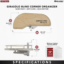 REV A SHELF : Single-Tier Maple Girasolo w/ Soft-Close and Chrome Accents for 15” Left Door/Blind Right Corner Cabinets