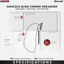 REV A SHELF : Single-Tier Maple Girasolo w/ Soft-Close and Chrome Accents for 15” Left Door/Blind Right Corner Cabinets