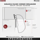 REV A SHELF : Single-Tier Maple Girasolo w/ Soft-Close and Chrome Accents for 15” Right Door/Blind Left Corner Cabinets