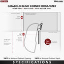 REV A SHELF : Single-Tier Maple Girasolo w/ Soft-Close and Chrome Accents for 18” Left Door/Blind Right Corner Cabinets