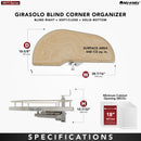 REV A SHELF : Single-Tier Maple Girasolo w/ Soft-Close and Chrome Accents for 18” Left Door/Blind Right Corner Cabinets