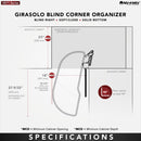 REV A SHELF : Single-Tier Maple Girasolo w/ Soft-Close and Chrome Accents for 18” Left Door/Blind Right Corner Cabinets