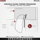 REV A SHELF : Single-Tier Maple Girasolo w/ Soft-Close and Chrome Accents for 18” Left Door/Blind Right Corner Cabinets