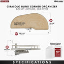 REV A SHELF : Single-Tier Maple Girasolo w/ Soft-Close and Chrome Accents for 18” Right Door/Blind Left Corner Cabinets