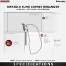 REV A SHELF : Single-Tier Maple Girasolo w/ Soft-Close and Chrome Accents for 18” Right Door/Blind Left Corner Cabinets