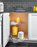 REV A SHELF : Wire Pivot Out Half-Moon Single-Shelf Organizer for Blind Corner Cabinets