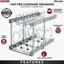 REV A SHELF : Two-Tier Steel Wire Pullout Cookware Cabinet Organizer