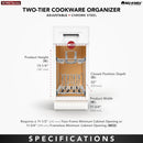 REV A SHELF : Two-Tier Steel Wire Pullout Cookware Cabinet Organizer