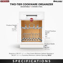 REV A SHELF : Two-Tier Steel Wire Pullout Cookware Cabinet Organizer