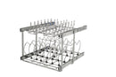 REV A SHELF : Two-Tier Steel Wire Pullout Cookware Cabinet Organizer w/ Soft-Close