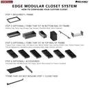 REV A SHELF : Adjustable Shallow Drawer Edge Insert for 5E100-2030-16-1