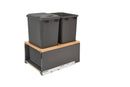 REV A SHELF : Legrabox Pullout Double Waste Container for Full-Height Cabinets w/ Soft-Close