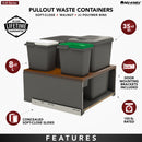 REV A SHELF : Legrabox Pull Out Waste Container w/Soft Close
