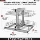 REV A SHELF : Steel Two-Tier Pullout Organizer for Blind Corner Cabinets