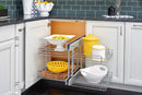 REV A SHELF : Steel Two-Tier Pullout Organizer for Blind Corner Cabinets w/ Soft-Close