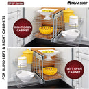 REV A SHELF : Steel Two-Tier Pullout Organizer for Blind Corner Cabinets w/ Soft-Close