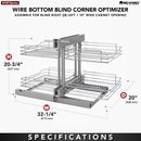 REV A SHELF : Steel Two-Tier Pullout Organizer for Blind Corner Cabinets