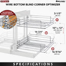 REV A SHELF : Steel Two-Tier Pullout Organizer for Blind Corner Cabinets