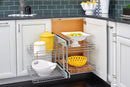 REV A SHELF : Steel Two-Tier Pullout Organizer for Blind Corner Cabinets w/ Soft-Close