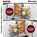 REV A SHELF : Steel 3-Tier Pullout Organizer for Blind Corner Cabinets w/ Soft-Close