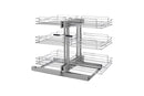 REV A SHELF : Steel 3-Tier Pullout Organizer for Blind Corner Cabinets w/ Soft-Close