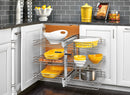 REV A SHELF : Steel 3-Tier Pullout Organizer for Blind Corner Cabinets w/ Soft-Close