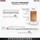REV A SHELF : Single-Tier Bottom Mount Pullout Steel Wire Organizer