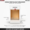 REV A SHELF : Single-Tier Bottom Mount Pullout Steel Wire Organizer