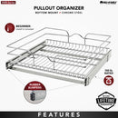 REV A SHELF : Single-Tier Bottom Mount Pullout Steel Wire Organizer