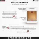 REV A SHELF : Single-Tier Bottom Mount Pullout Steel Wire Organizer