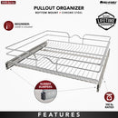 REV A SHELF : Single-Tier Bottom Mount Pullout Steel Wire Organizer