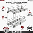 REV A SHELF : Two-Tier Bottom Mount Pullout Steel Wire Organizer