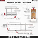 REV A SHELF : Two-Tier Bottom Mount Pullout Steel Wire Organizer