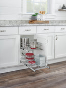 REV A SHELF : Two-Tier Bottom Mount Pullout Steel Wire Organizer