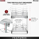 REV A SHELF : Two-Tier Bottom Mount Pullout Steel Wire Organizer