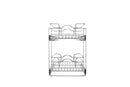 REV A SHELF : Two-Tier Bottom Mount Pullout Steel Wire Organizer