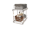 REV A SHELF : Two-Tier Bottom Mount Pullout Steel Wire Organizer