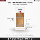 REV A SHELF : Two-Tier Bottom Mount Pullout Steel Wire Organizer