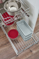 REV A SHELF : Two-Tier Bottom Mount Pullout Steel Wire Organizer