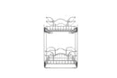 REV A SHELF : Two-Tier Bottom Mount Pullout Steel Wire Organizer