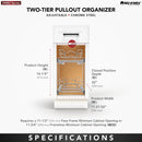 REV A SHELF : Two-Tier Bottom Mount Pullout Steel Wire Organizer